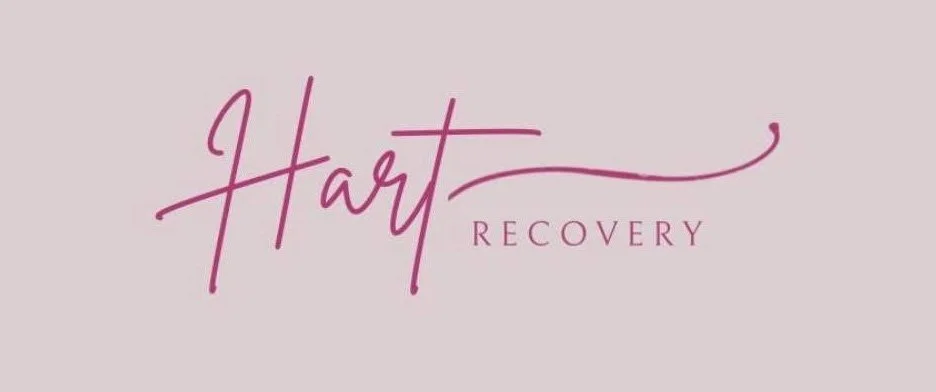 Hart Recovery text in pink cursive font